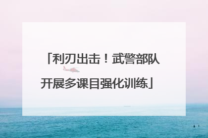 利刃出击！武警部队开展多课目强化训练