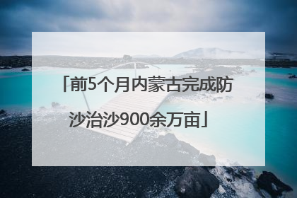 前5个月内蒙古完成防沙治沙900余万亩