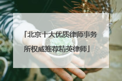 北京十大优质律师事务所权威推荐精英律师