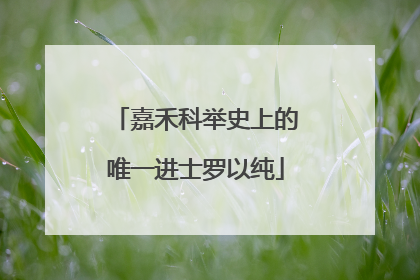 嘉禾科举史上的唯一进士罗以纯