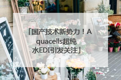 国产技术新势力！Aquacells超纯水EDI引发关注