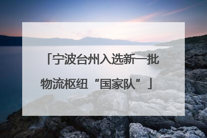 宁波台州入选新一批物流枢纽“国家队”
