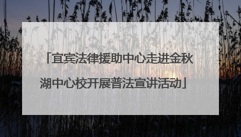 宜宾法律援助中心走进金秋湖中心校开展普法宣讲活动