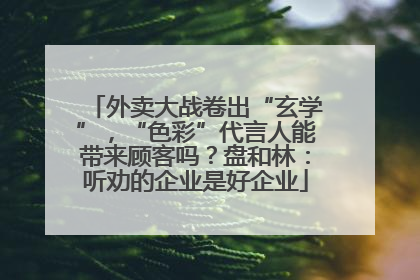 外卖大战卷出“玄学”，“色彩”代言人能带来顾客吗？盘和林：听劝的企业是好企业