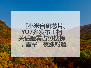 小米自研芯片、YU7齐发布！相关话题霸占热搜榜，雷军一夜涨粉超20万