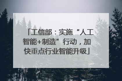 工信部：实施“人工智能+制造”行动，加快重点行业智能升级