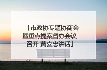 市政协专题协商会暨重点提案督办会议召开 黄喜忠讲话