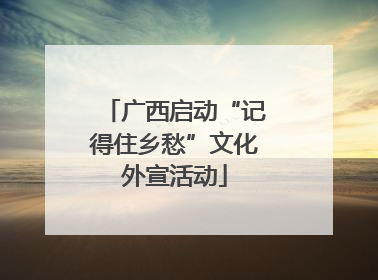 广西启动“记得住乡愁”文化外宣活动