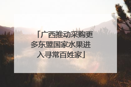 广西推动采购更多东盟国家水果进入寻常百姓家