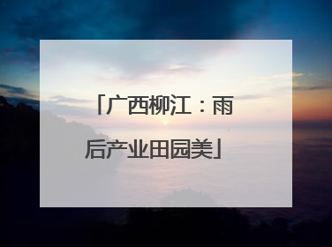 广西柳江：雨后产业田园美