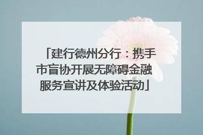 建行德州分行：携手市盲协开展无障碍金融服务宣讲及体验活动