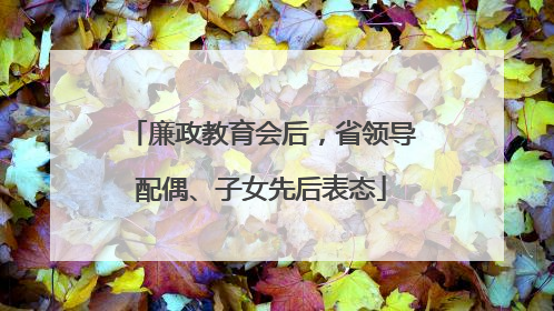 廉政教育会后，省领导配偶、子女先后表态