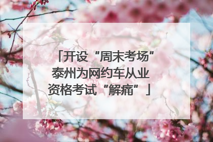 开设“周末考场” 泰州为网约车从业资格考试“解痛”
