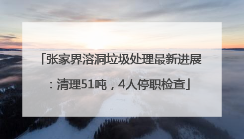 张家界溶洞垃圾处理最新进展：清理51吨，4人停职检查