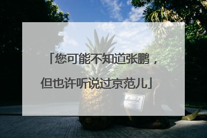 您可能不知道张鹏，但也许听说过京范儿
