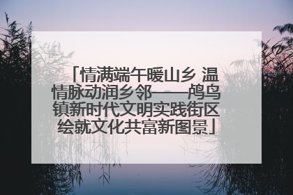 情满端午暖山乡 温情脉动润乡邻——鸬鸟镇新时代文明实践街区绘就文化共富新图景