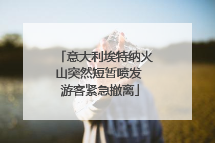 意大利埃特纳火山突然短暂喷发 游客紧急撤离