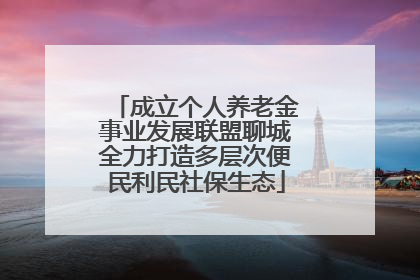 成立个人养老金事业发展联盟聊城全力打造多层次便民利民社保生态