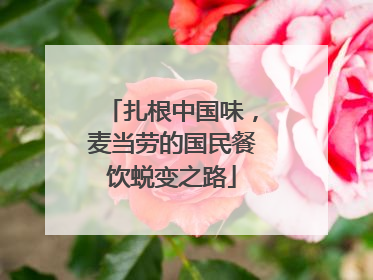 扎根中国味，麦当劳的国民餐饮蜕变之路