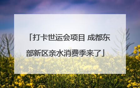 打卡世运会项目 成都东部新区亲水消费季来了