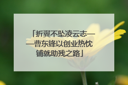 折翼不坠凌云志——曹东锋以创业热忱铺就助残之路