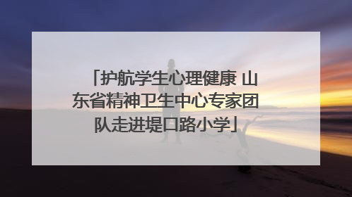 护航学生心理健康 山东省精神卫生中心专家团队走进堤口路小学