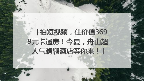拍短视频，住价值3699元卡通房！今夏，舟山超人气鹈鹕酒店等你来！