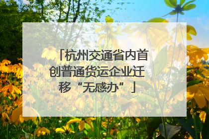 杭州交通省内首创普通货运企业迁移“无感办”