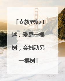 支教老师王越：爱是一棵树，会撼动另一棵树