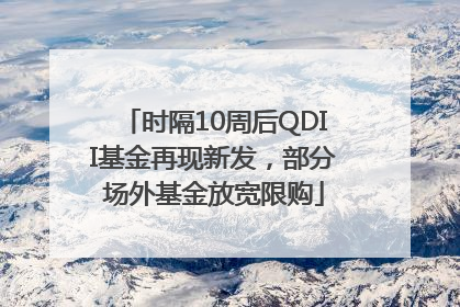 时隔10周后QDII基金再现新发，部分场外基金放宽限购