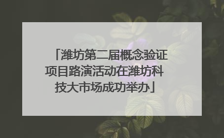 潍坊第二届概念验证项目路演活动在潍坊科技大市场成功举办