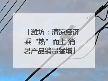 潍坊：清凉经济乘“热”而上 消暑产品销量猛增