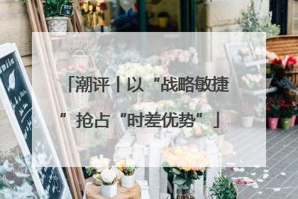 潮评丨以“战略敏捷”抢占“时差优势”