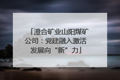 澄合矿业山阳煤矿公司：党建融入激活发展向“新”力