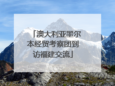 澳大利亚墨尔本经贸考察团到访福建交流