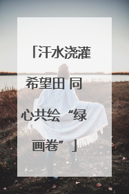 汗水浇灌希望田 同心共绘“绿画卷”