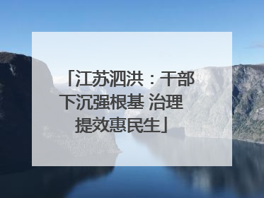 江苏泗洪：干部下沉强根基 治理提效惠民生