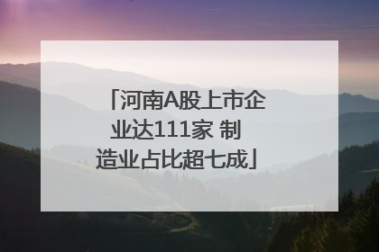 河南A股上市企业达111家 制造业占比超七成