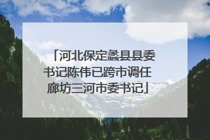 河北保定蠡县县委书记陈伟已跨市调任廊坊三河市委书记
