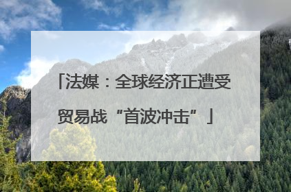 法媒：全球经济正遭受贸易战“首波冲击”