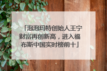 泡泡玛特创始人王宁财富再创新高，进入福布斯中国实时榜前十