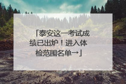 泰安这一考试成绩已出炉！进入体检范围名单→