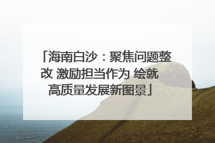 海南白沙：聚焦问题整改 激励担当作为 绘就高质量发展新图景