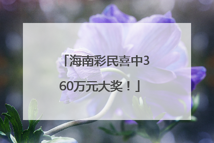 海南彩民喜中360万元大奖！