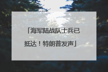 海军陆战队士兵已抵达！特朗普发声