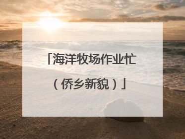 海洋牧场作业忙（侨乡新貌）