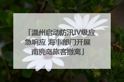 温州启动防汛Ⅳ级应急响应 海事部门开展南麂岛旅客撤离
