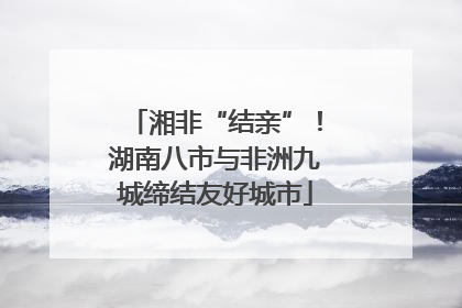 湘非“结亲”！湖南八市与非洲九城缔结友好城市
