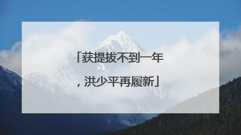 获提拔不到一年，洪少平再履新