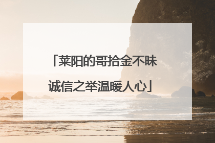 莱阳的哥拾金不昧 诚信之举温暖人心